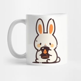 Kawaii bunny drinking hot chocolate Mug